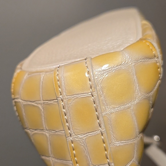 Brighton Croc-Embossed Shoulder Bag Yellow - Picture 8 of 11